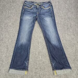 Ariat Amber Jeans Womens 30L  Blue Bootcut Western Embroidered Cuffed